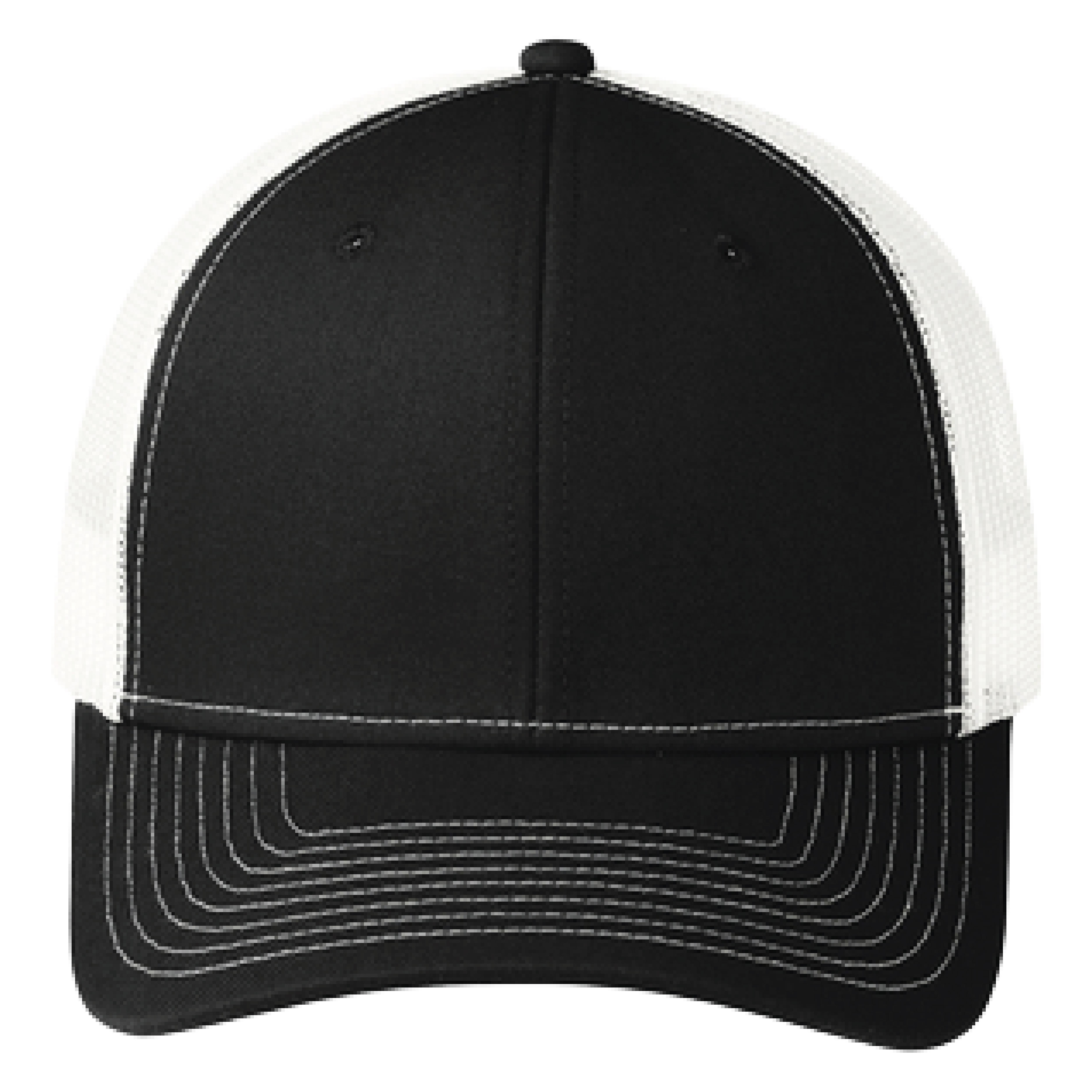 Port Authority C402 6-Panel Snapback Trucker Hat w/Leatherette Adhesive Patches or Embroidery 17