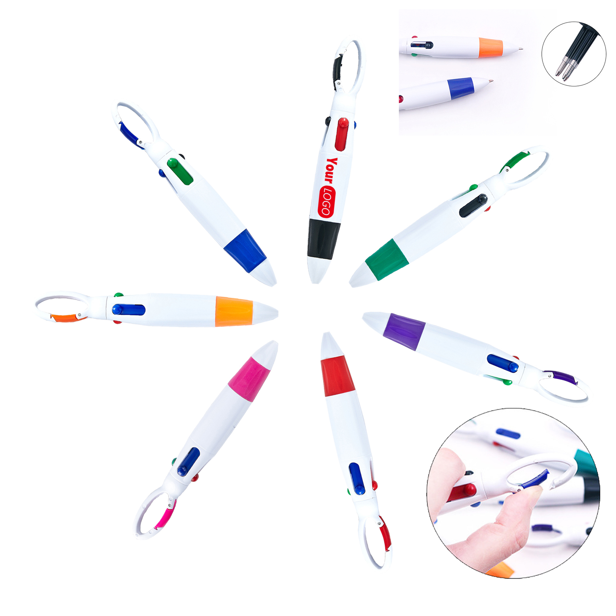 Four-Color Refill Climbing Button Pen Customized Logo 2