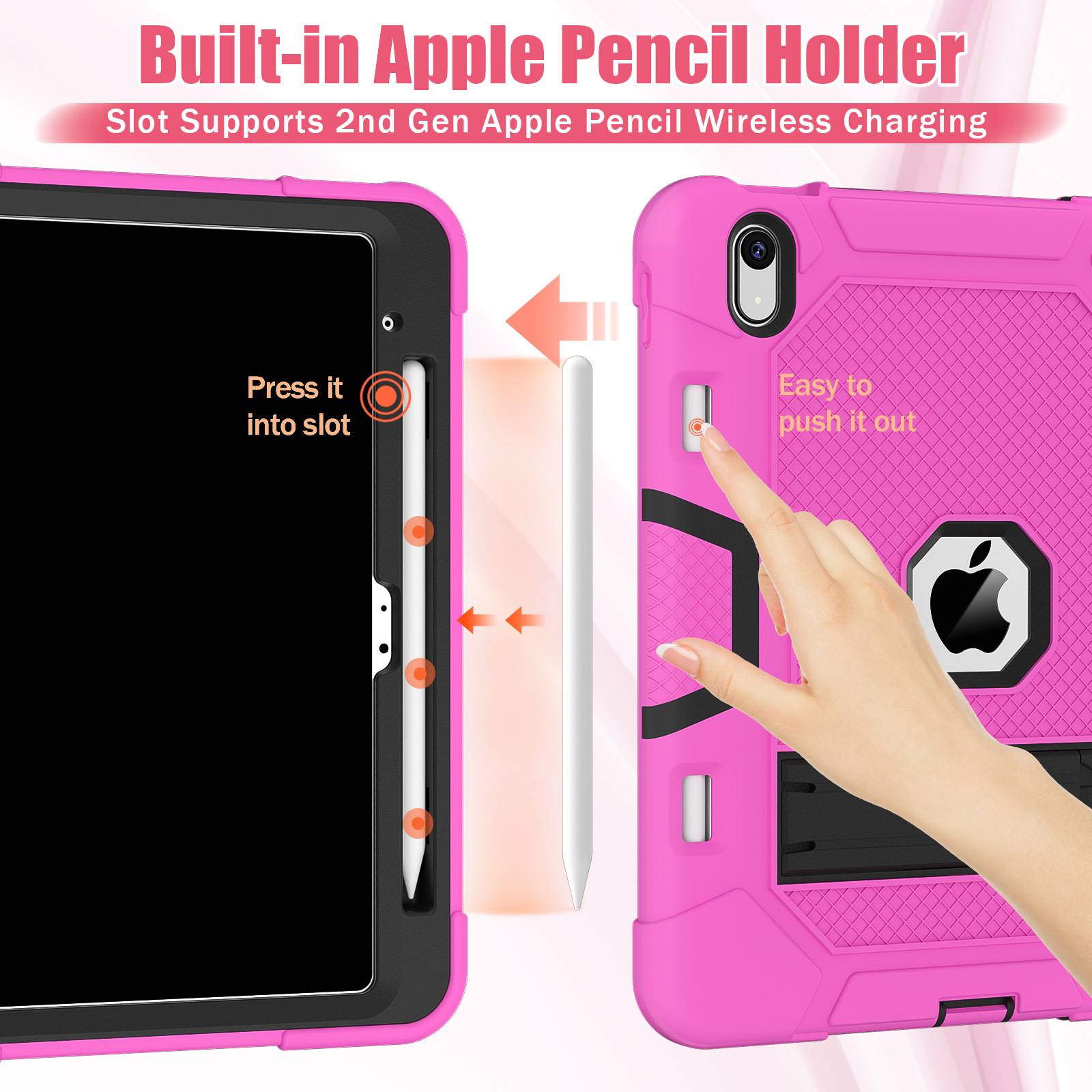 Silicone iPad case w/ double layer shockproof 3