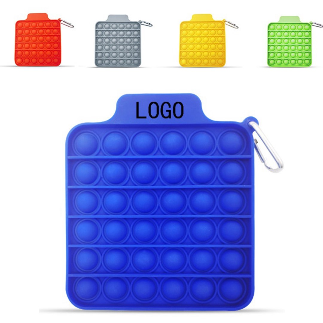 Square Bubble Fidget Sensory Toy With Carabiner 5