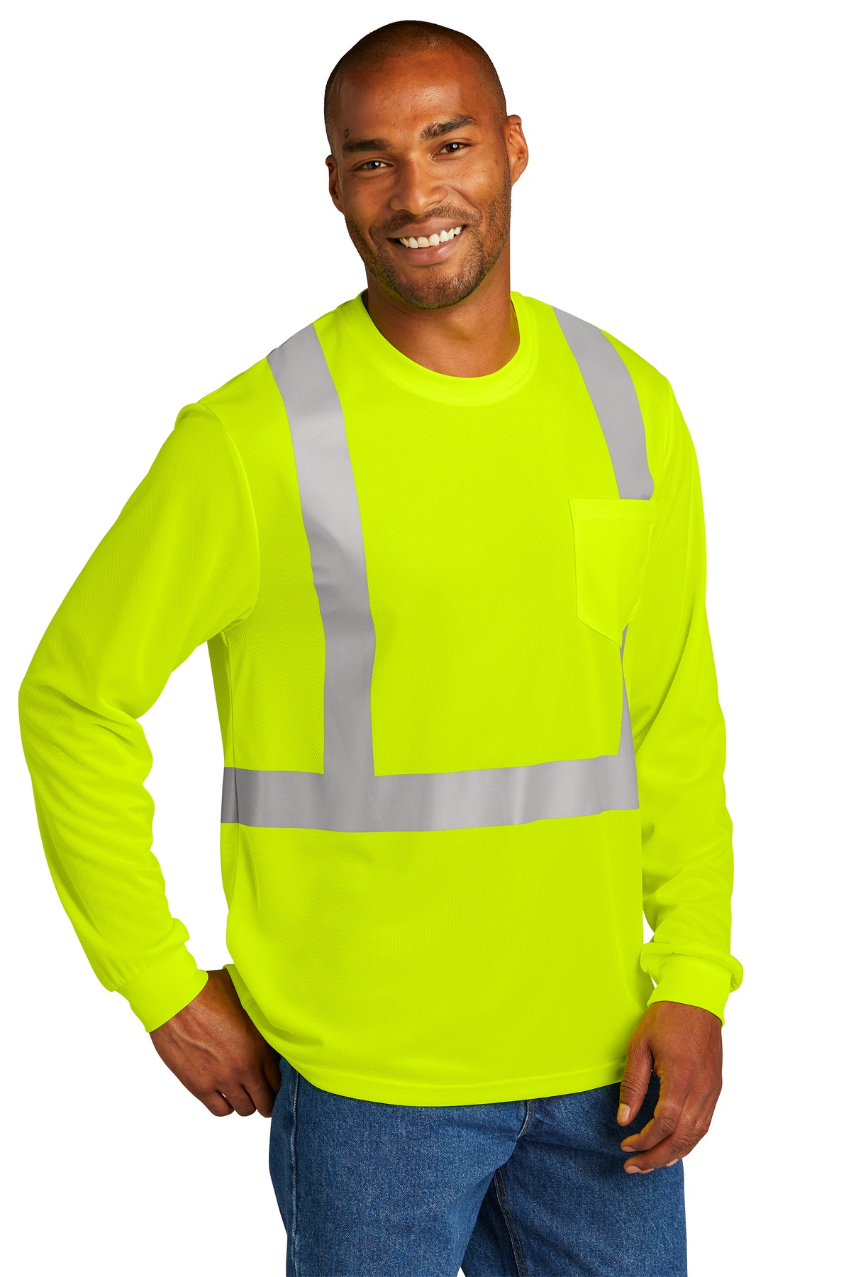 CornerStone ANSI 107 Class 2 Mesh Long Sleeve Tee. CS201 5