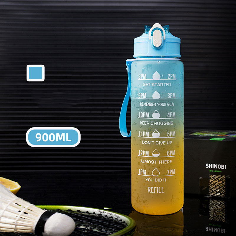 Color Changing 32oz Sport Motivational Water Bottle w/Straw & Time Marker 4
