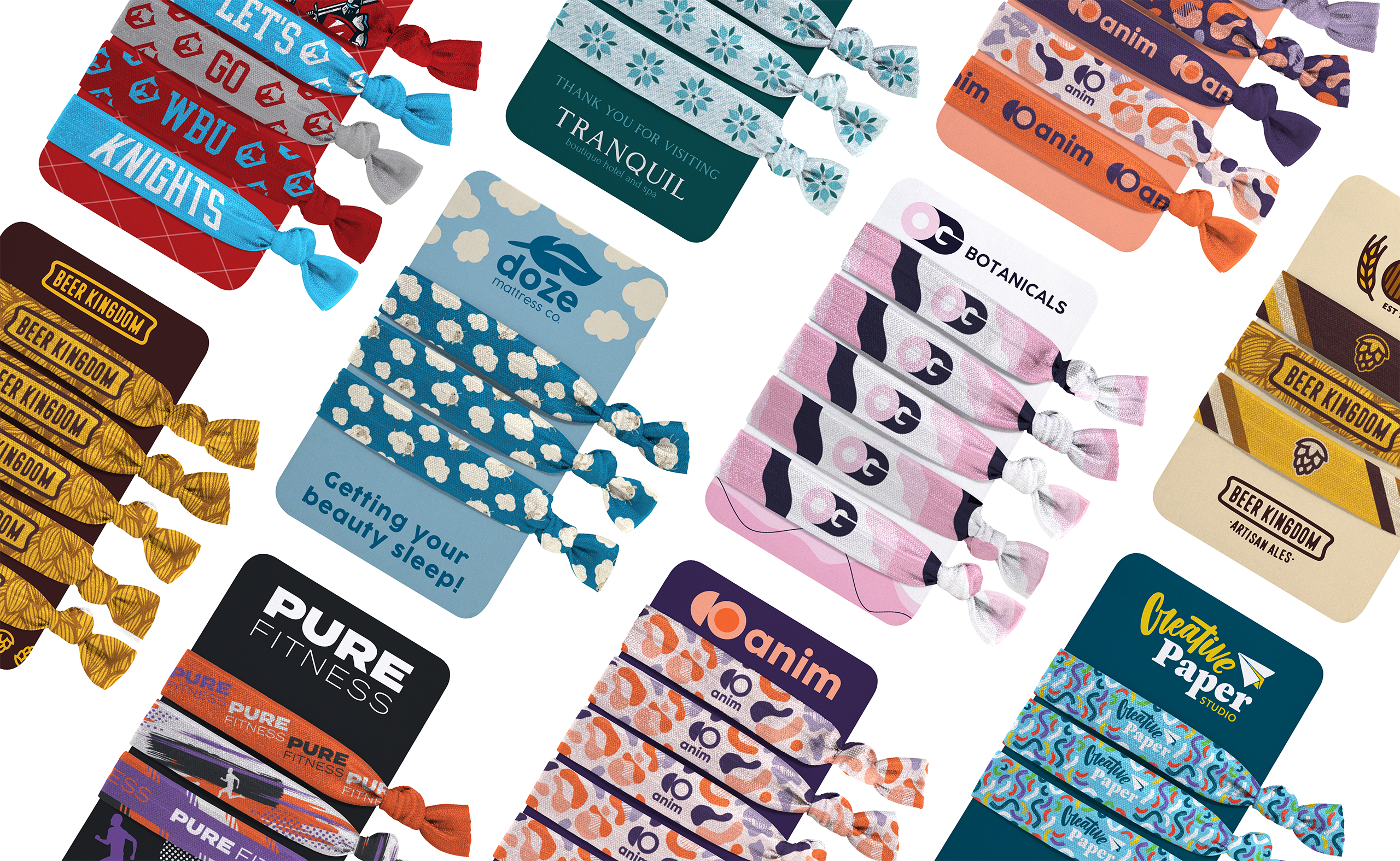 5 Piece Knotted Hair Tie Set with Card