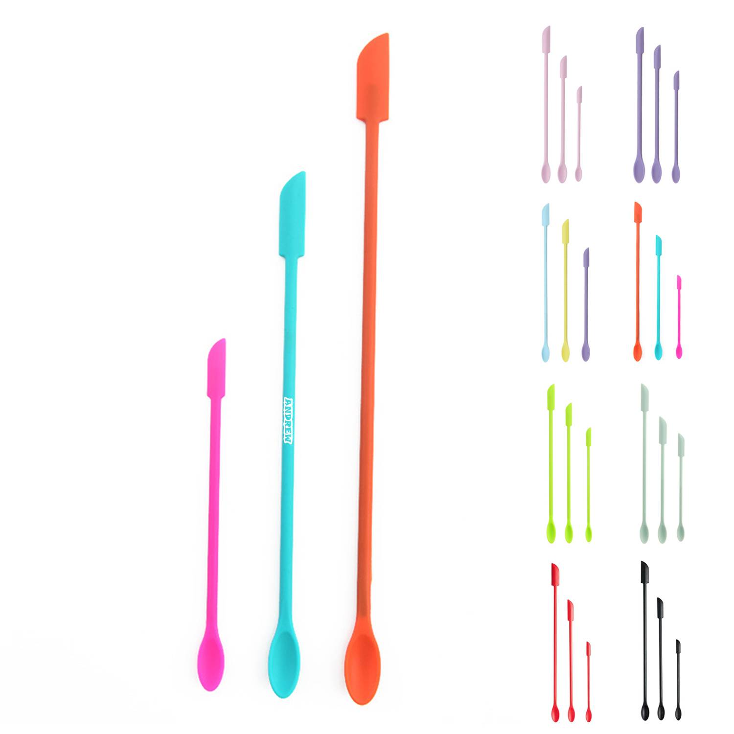 Double-headed Mini Silicone Spoon and Spatula 2