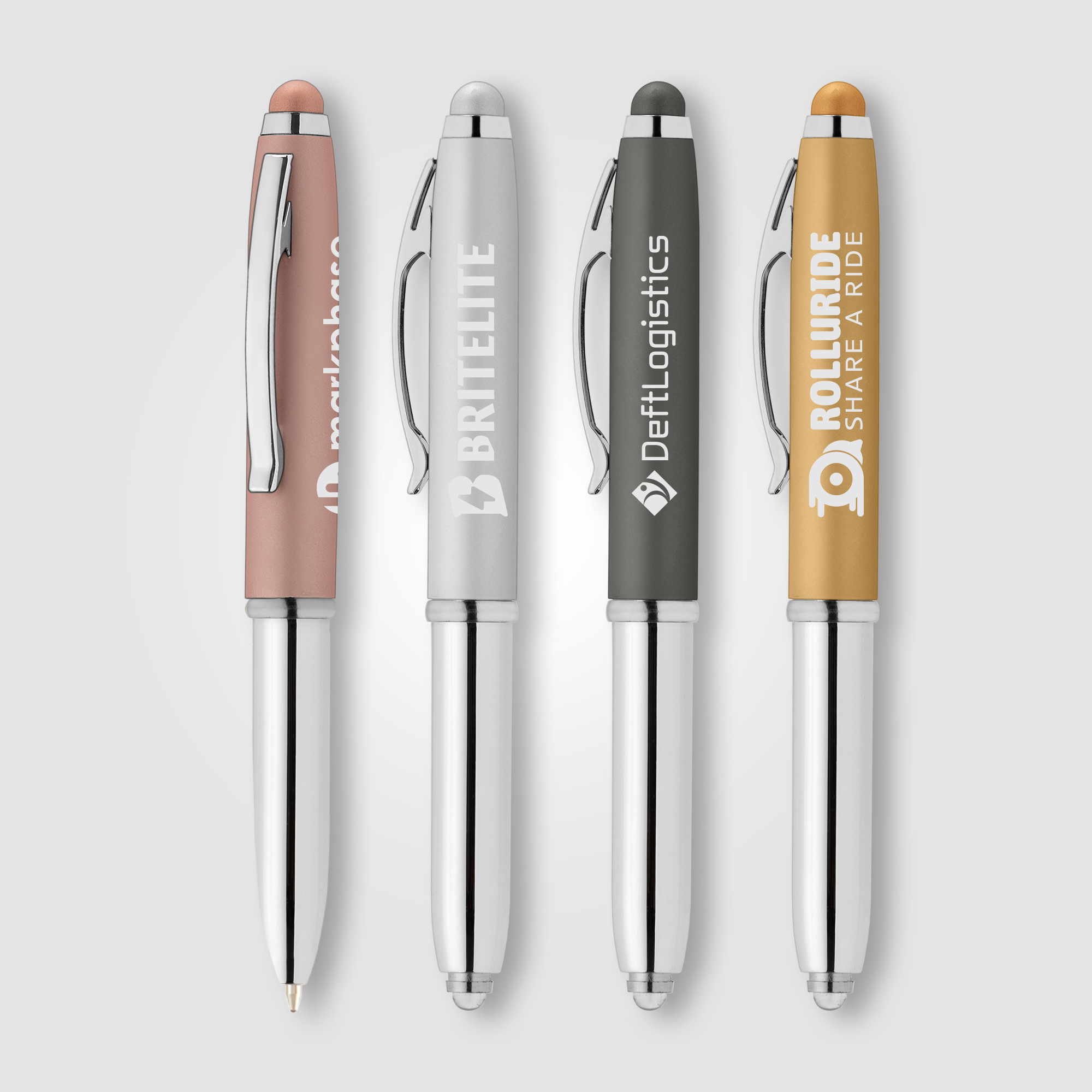 Vivano Softy Metallic Pen w/ LED Light and Stylus 4