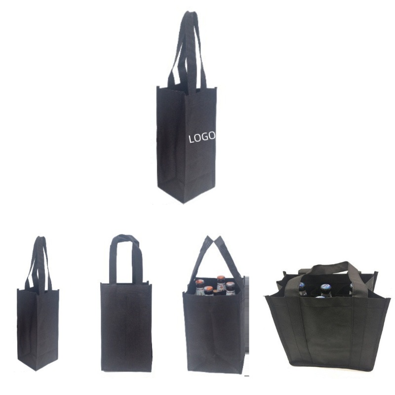 Non-Woven Single Bottle Wine Tote Bag 2