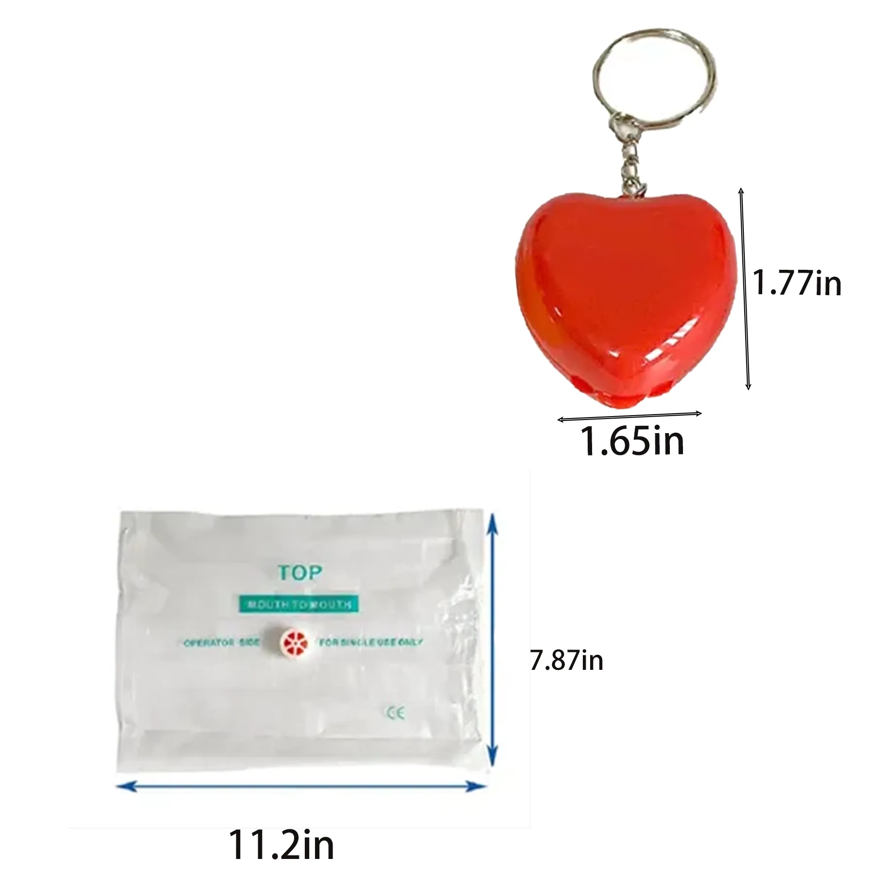 MOQ 50 Heart CPR Keychain Face Shield 4