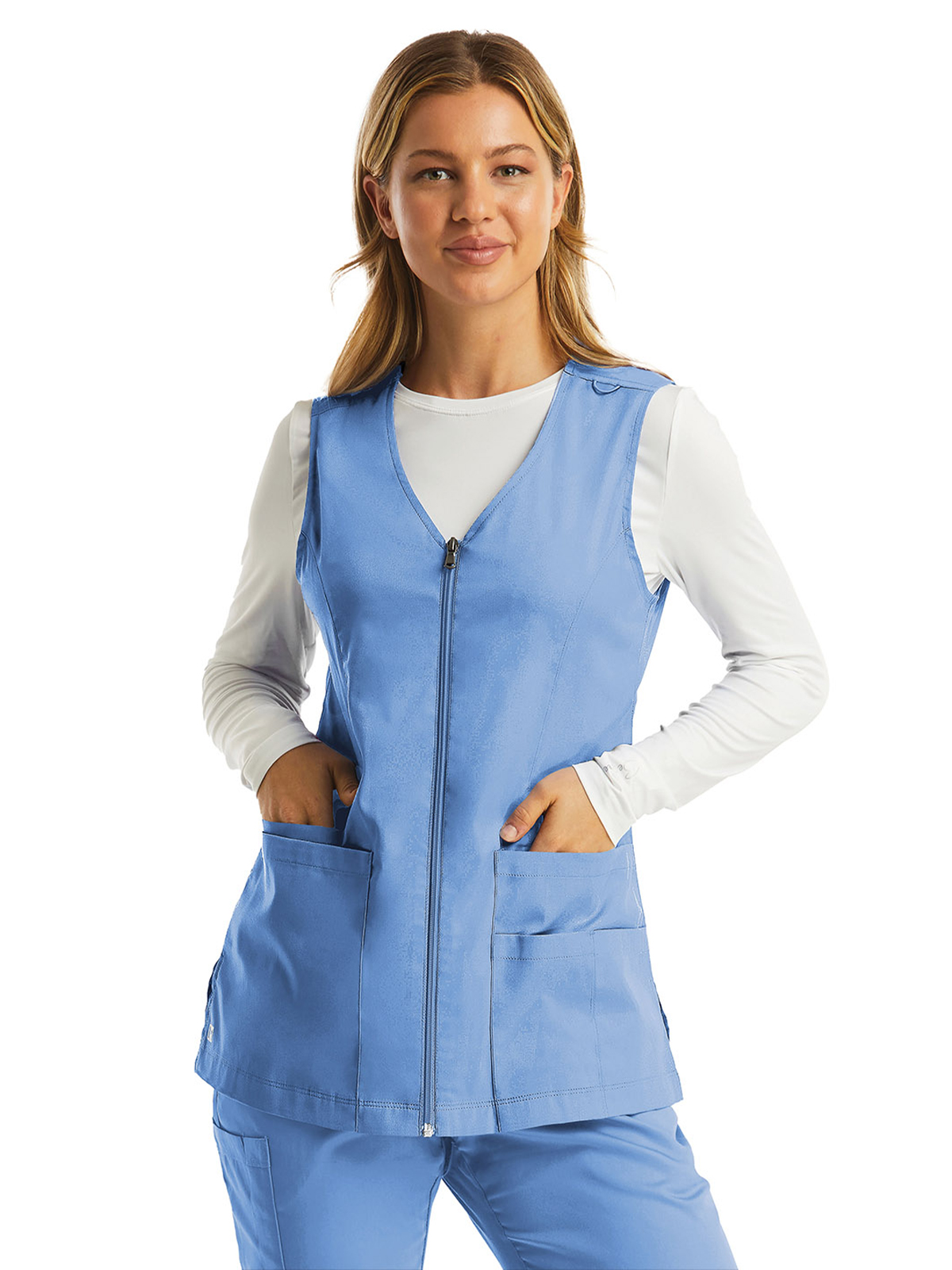 Maevn - Matrix - Women's Five-Pocket Zip-Front V-Neck Vest 3