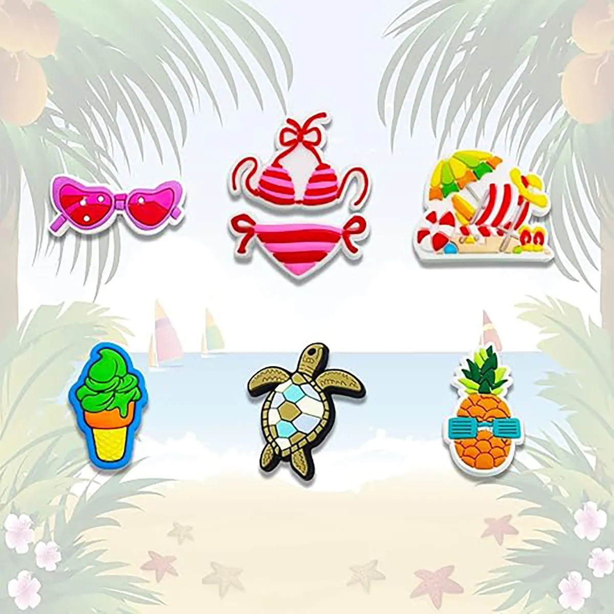 Summer Beach Shoe Charms for Crocs Clog Deco & Accessories 7