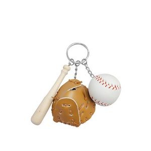 Baseball Keychain Set with Wooden Stick And Ball Design 13