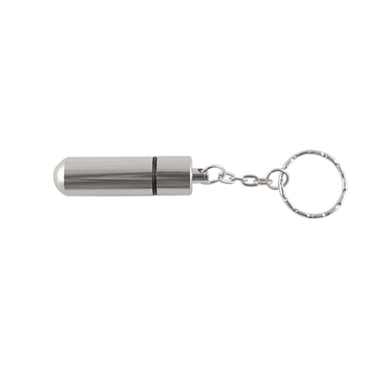 Aluminum Pill Tube, Pill Box W/Key Chain (keychain, key chains) 2