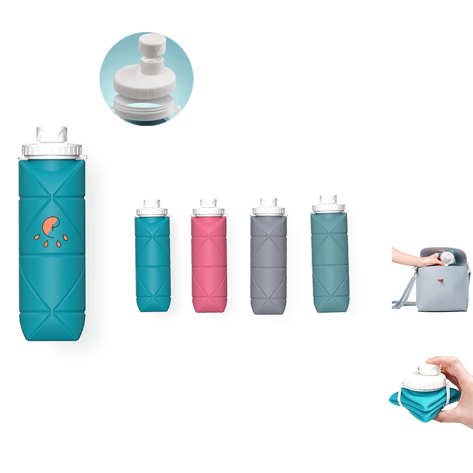 Silicone Foldable Travel Sports Botttle 5