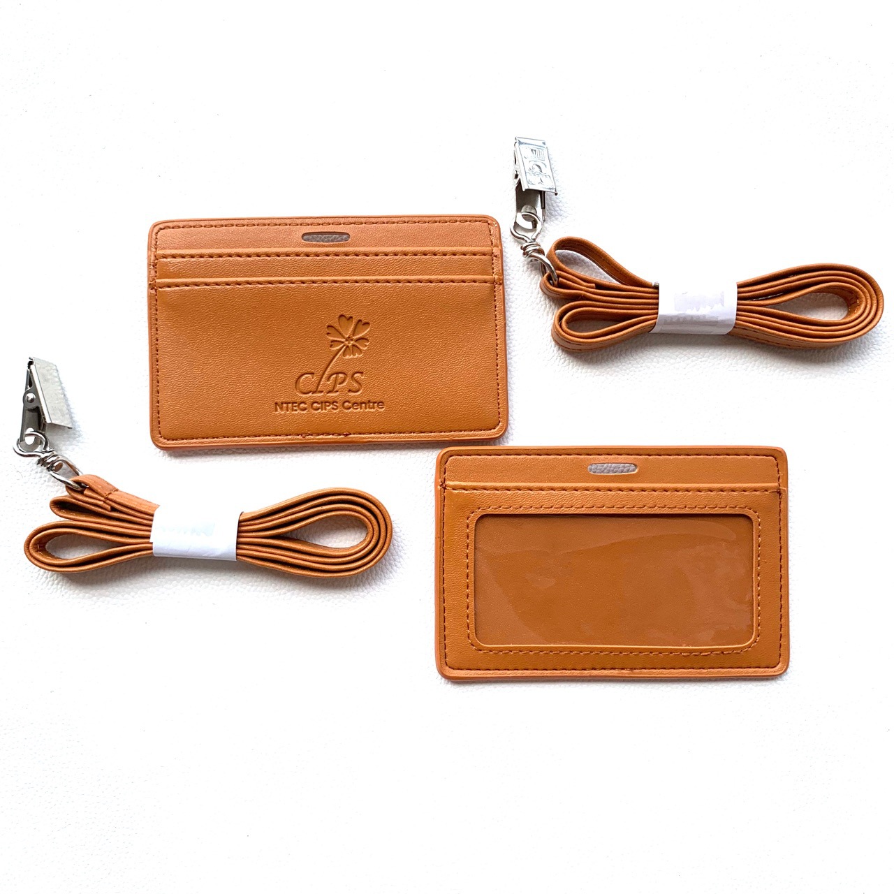 Deluxe Horizontal PU Leather ID Badge Holder 2
