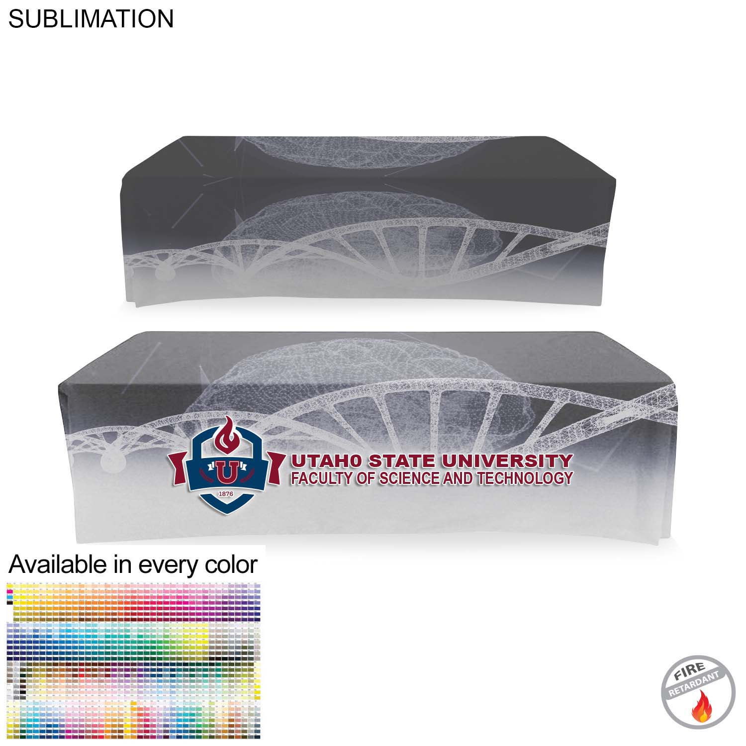 Faculty Table Cloth for 8' table, Drape style, 4 sided, Closed Back, Have different Faculty names 3