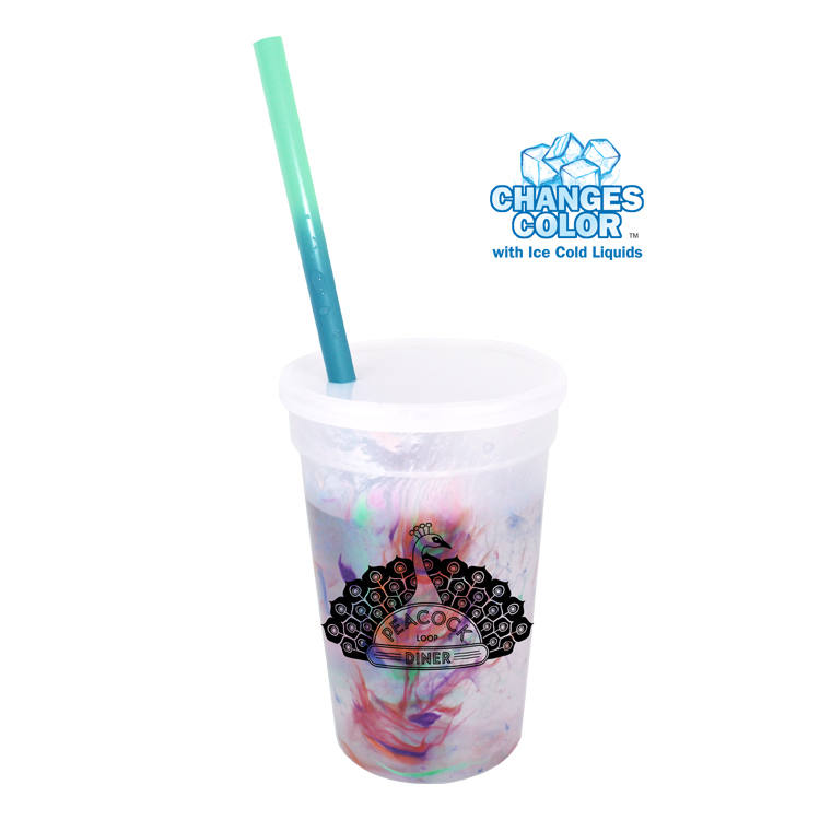 Mood™ 17 oz. Rainbow Confetti Cup/Straw/Lid Set 5