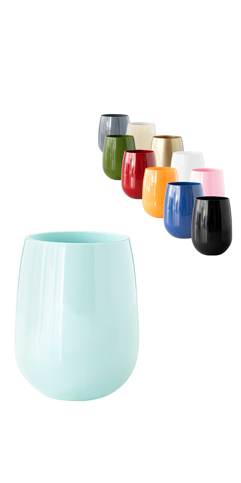 Symglass 12oz Colored Stemless Wine Glass 6
