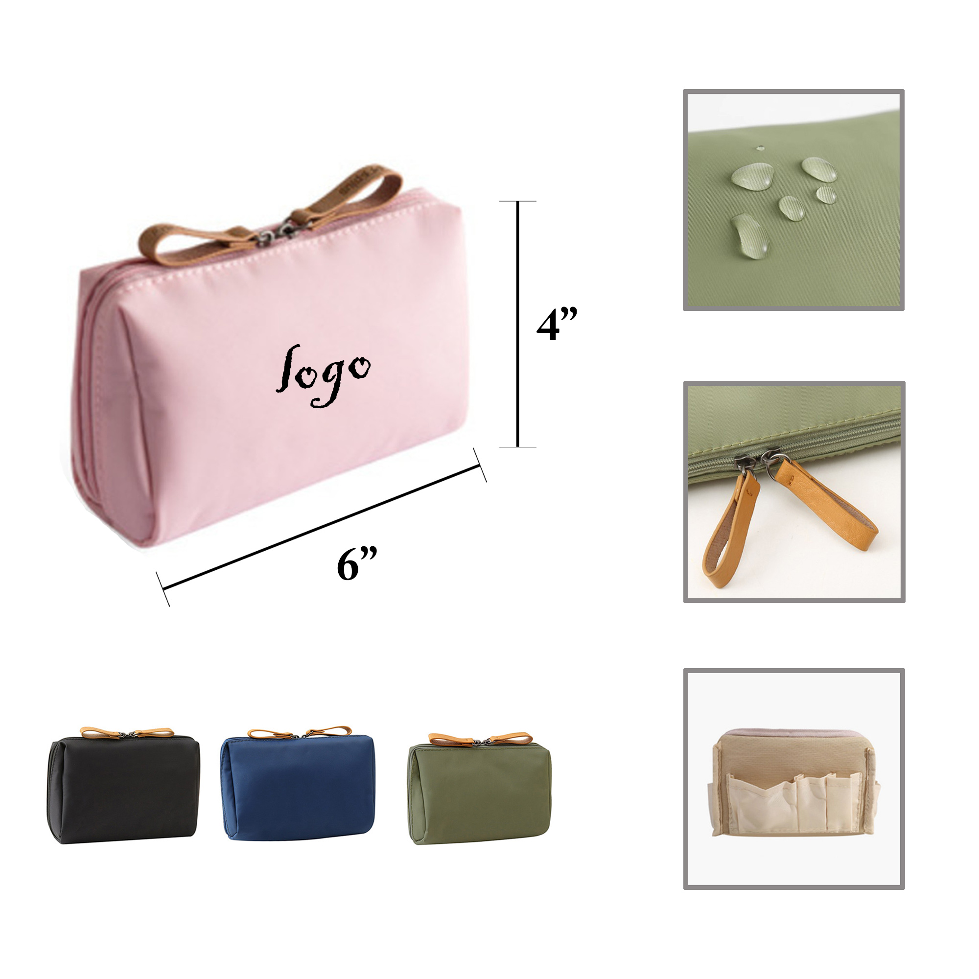 MOQ100 Nylon Cosmetic Travel Pouch Organizer 6