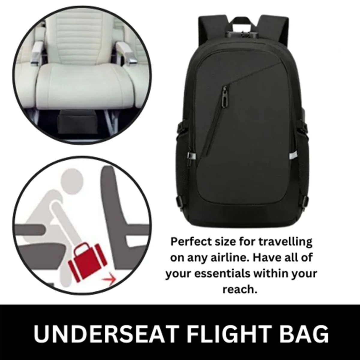 Travel Laptop Anti Theft Backpack USB Charging Port Lock Bag 10