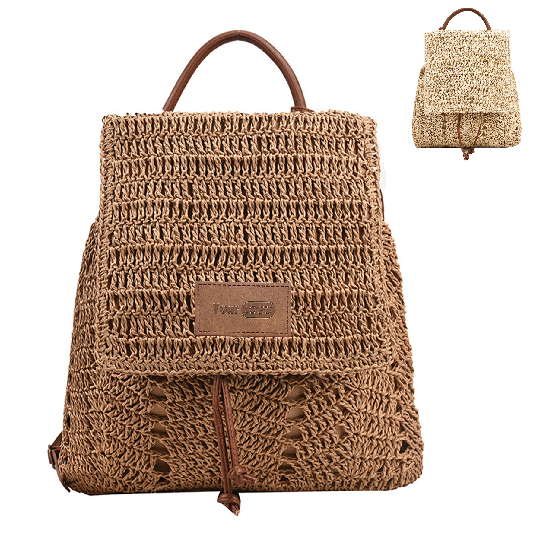 Jute Stylish woven beach backpack 3