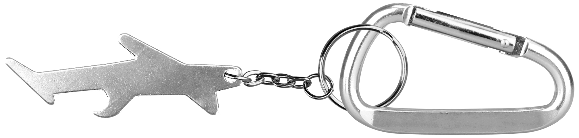 Plane / aircraft shaped aluminum bottle opener with key chain and carabiner 3