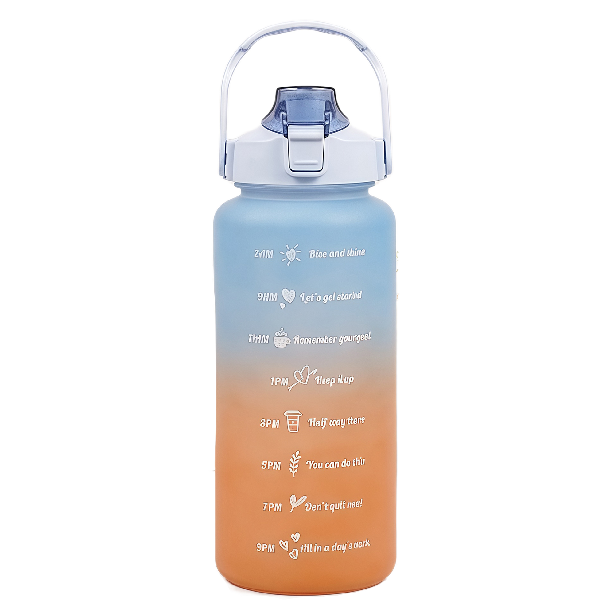 2L Gradient Plastic Water Bottle - Large Capacity 2