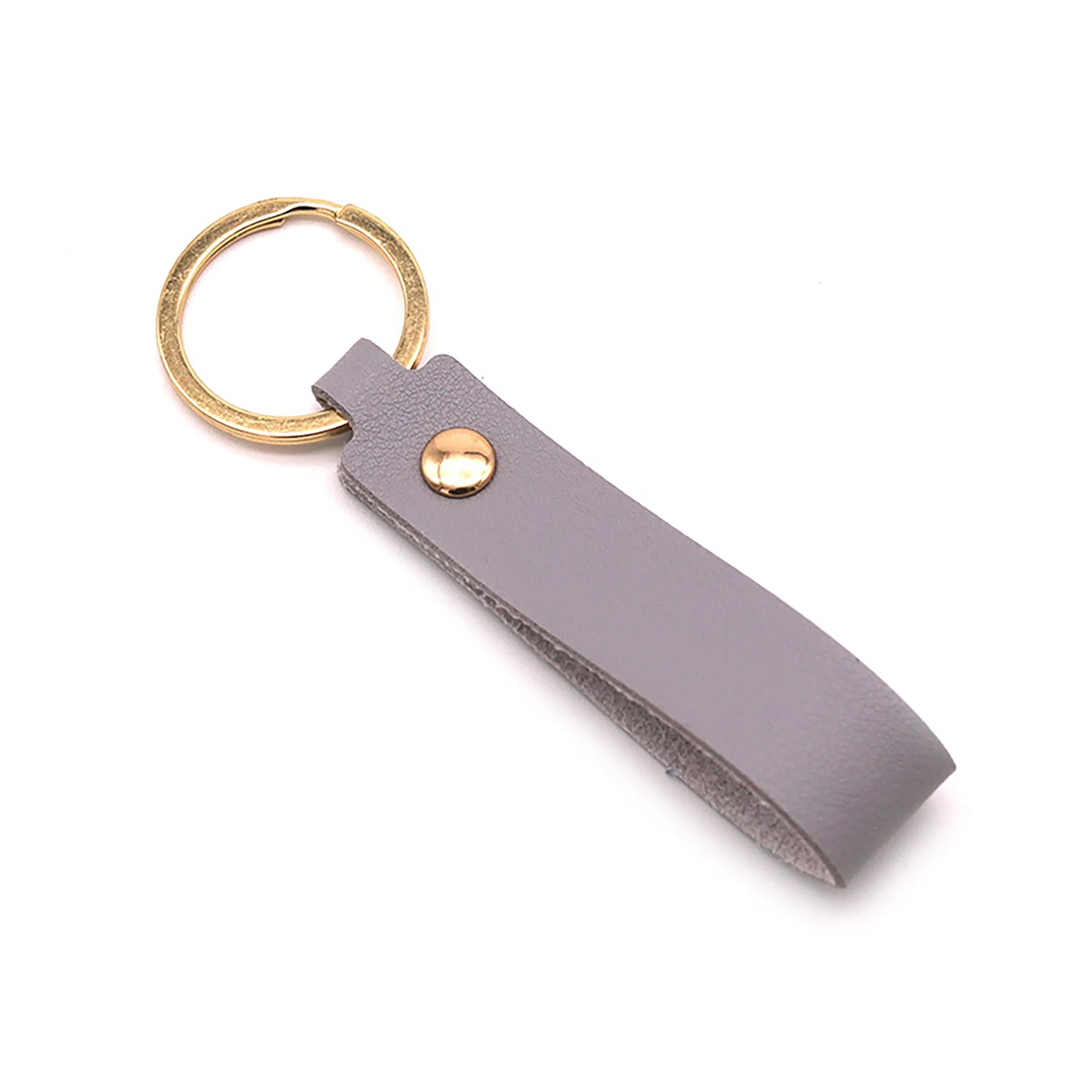 Classic Leather Keychain with Metal Ring and Custom Logo 6