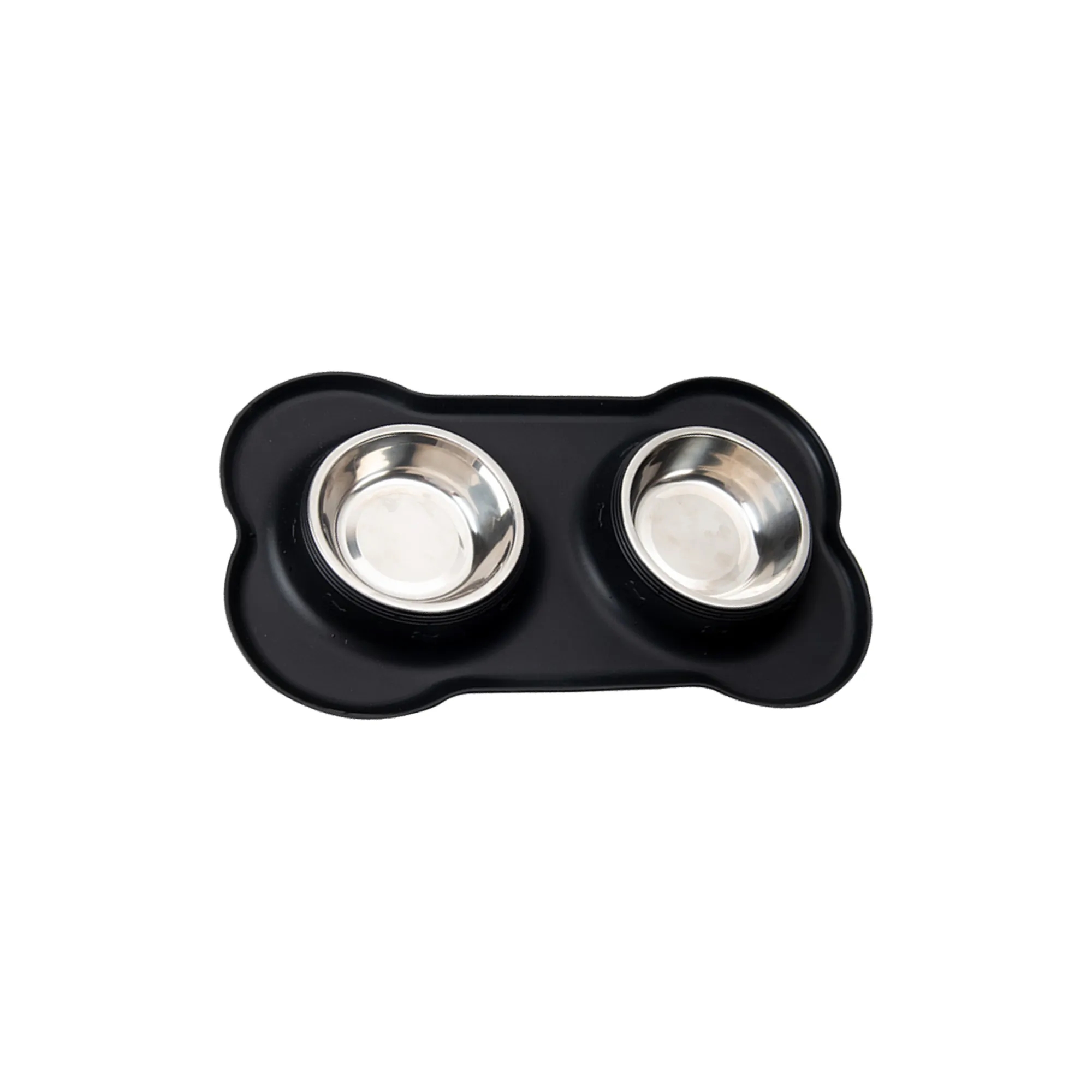 2PCS Stainless Steel Pet Bowls + Silicone Plates 4