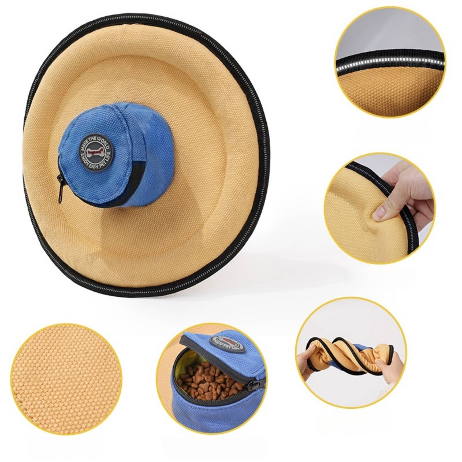 Dog Flying Disc Training Toy w/ Treat Bag 3