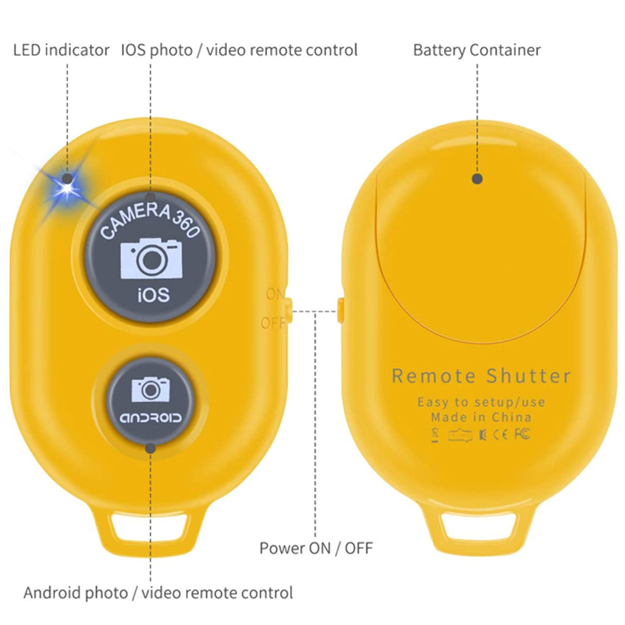 Plastic Bluetooth Photo Remote 2