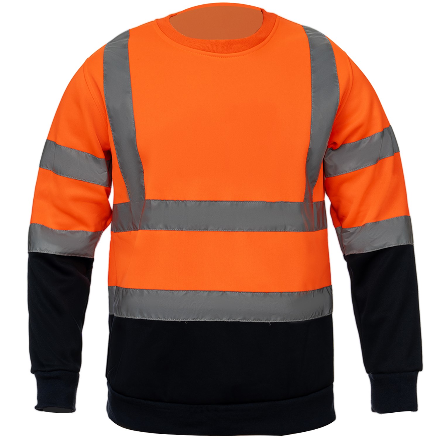Class 3 Color Block 2" Double Band Reflective Tape Safety Sweatshirt 2