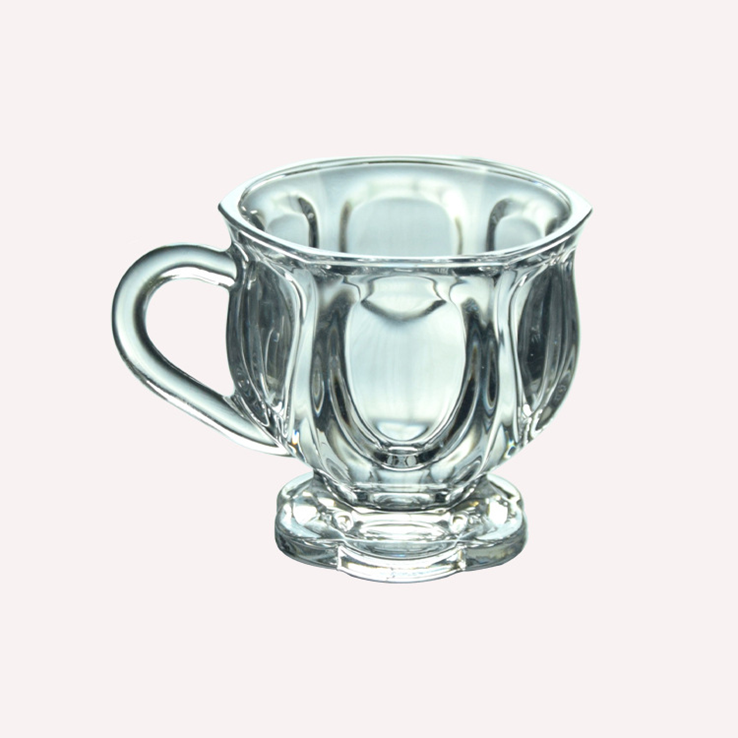 5Oz Clear Glass Coffee Cup W/ Handle 3