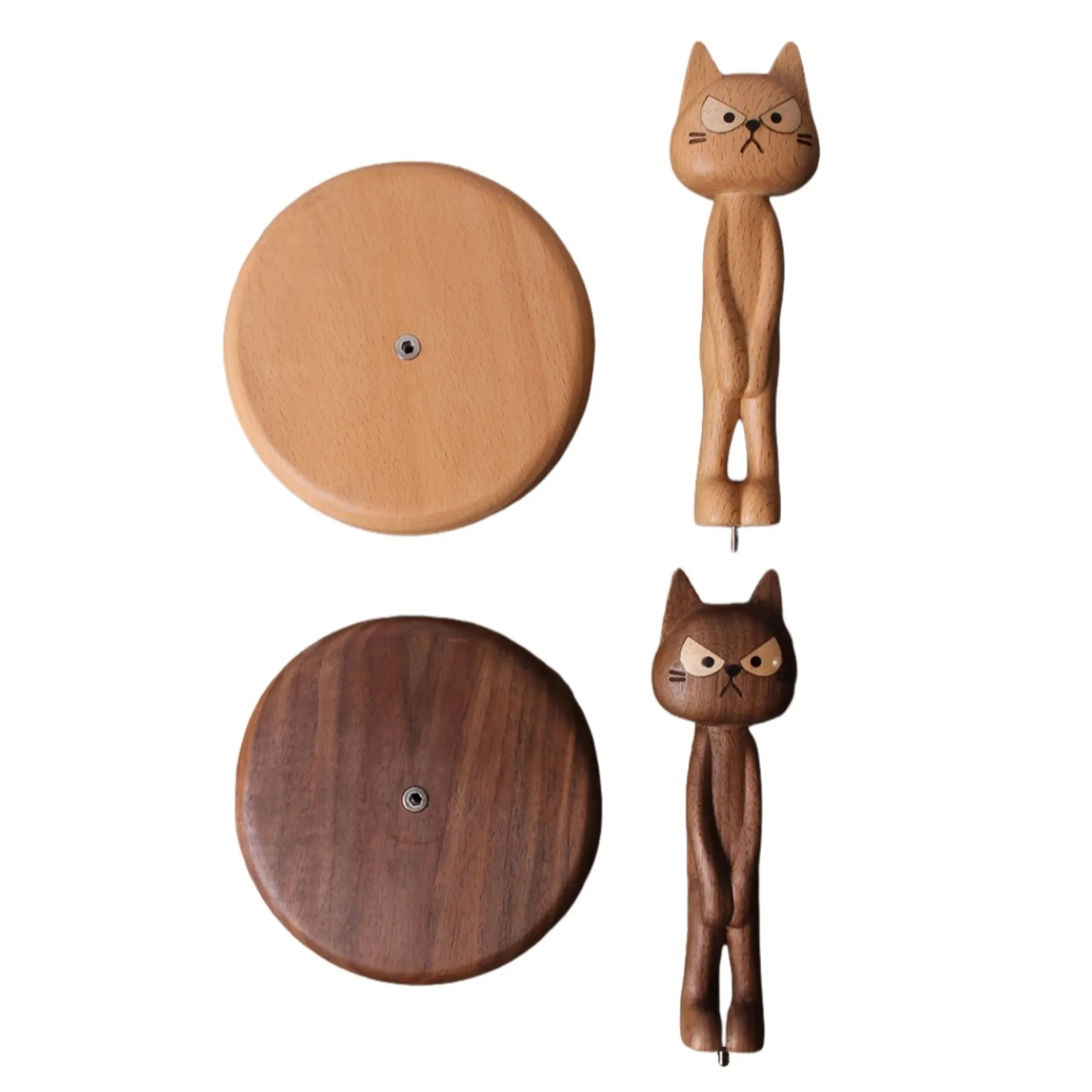 Wooden Cat Tissue Holder Standing 6