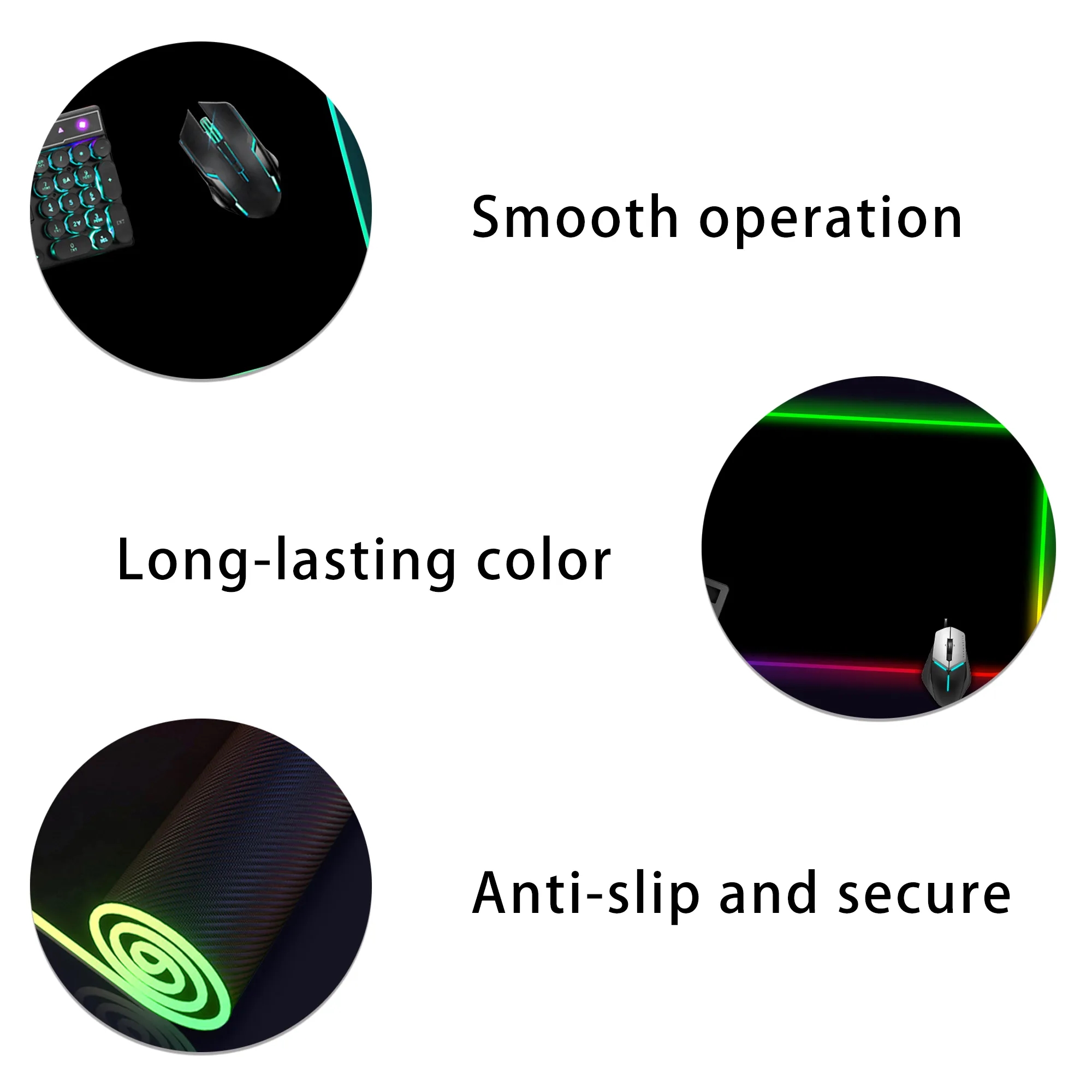 Led Glowing Colorful Rgb Rubber Desk Mat 2