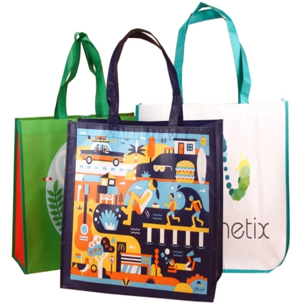 110g Laminated RPET Shopping Bag -14"W x 14"H x 8" G 1