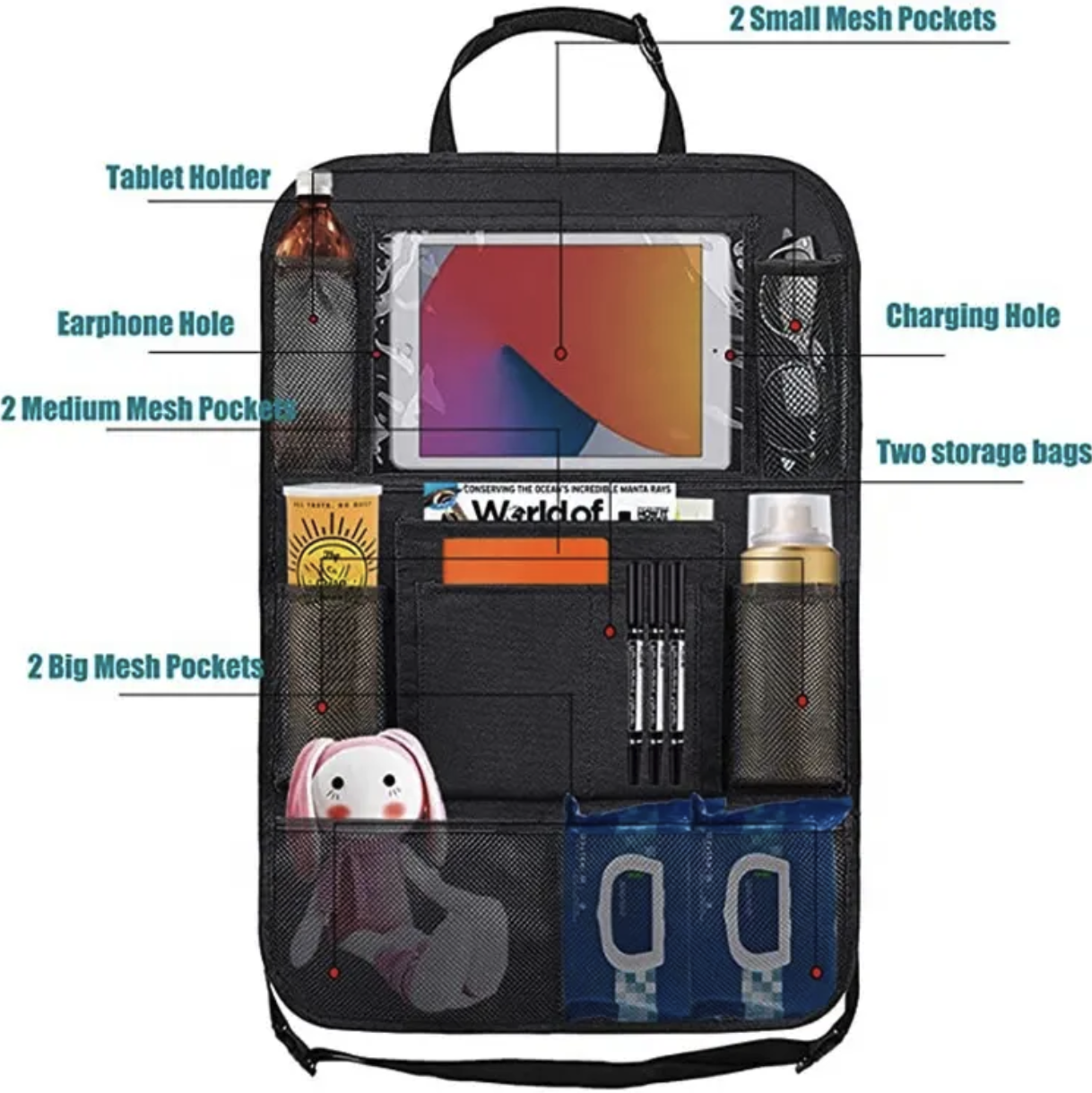 Kick Mats Car Back Seat Organizer 3