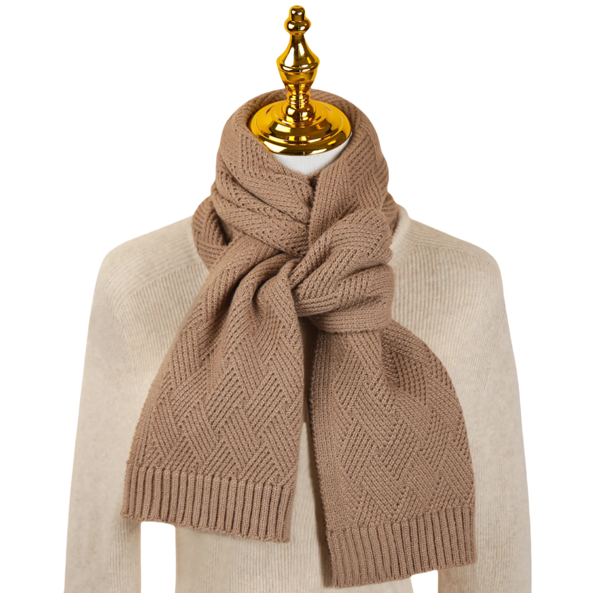 Solid Color Knit Scarf 4