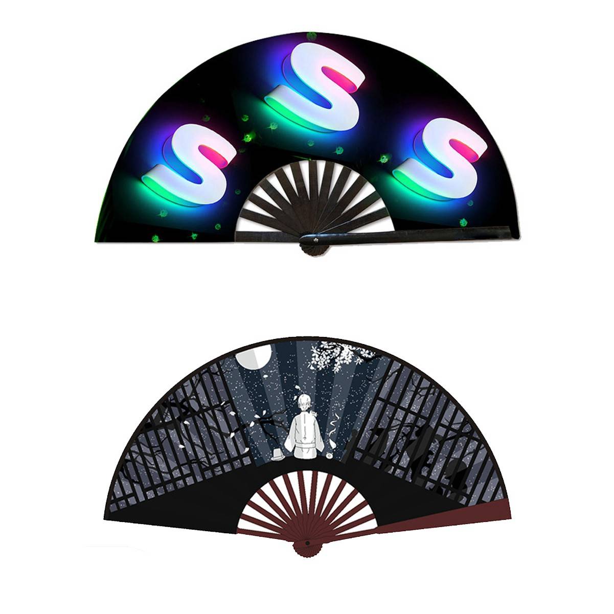 Folding Fabric Bamboo Hand Fan 4