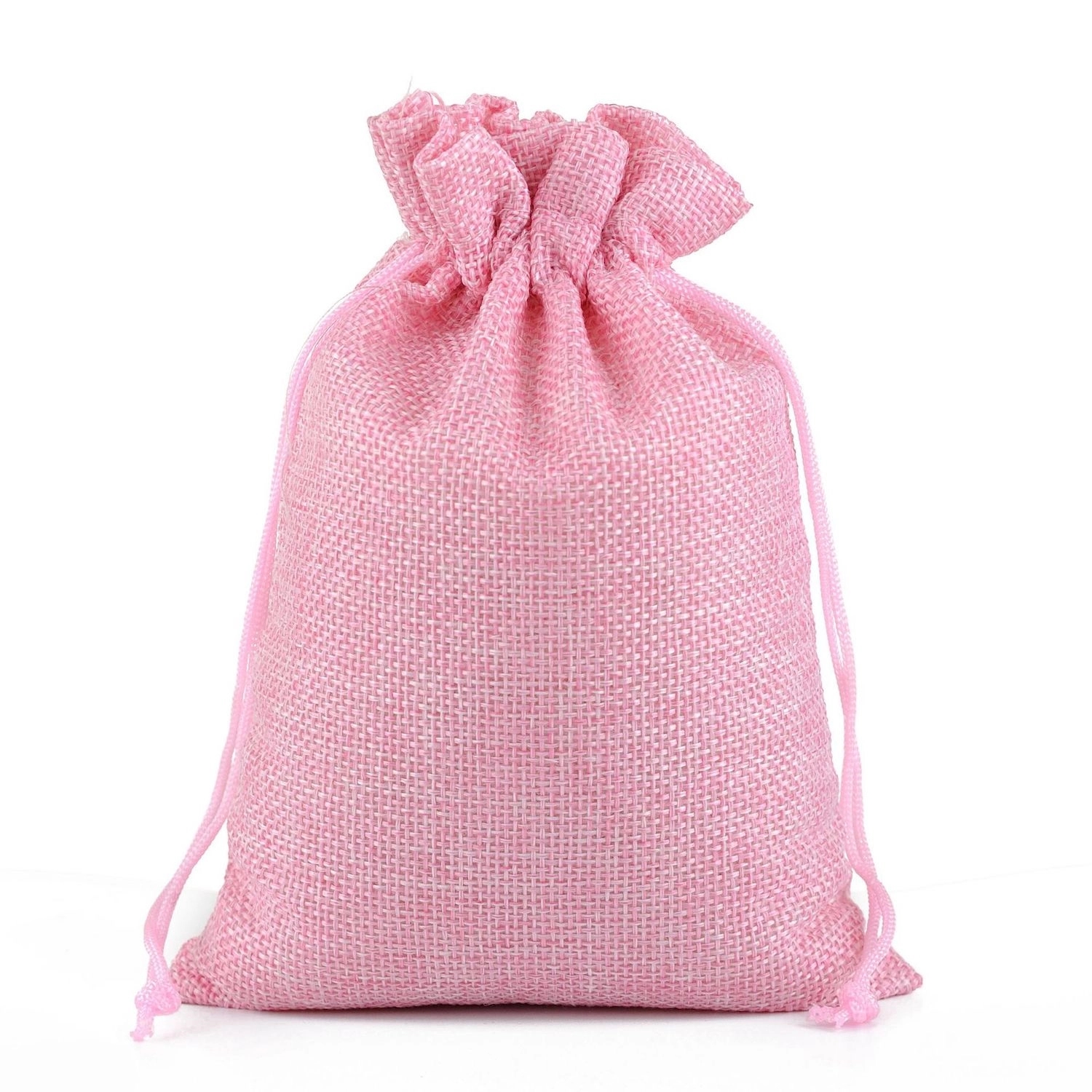 Medium Natural Burlap Pouches Jute Drawstring Bags 5" X 7" 5