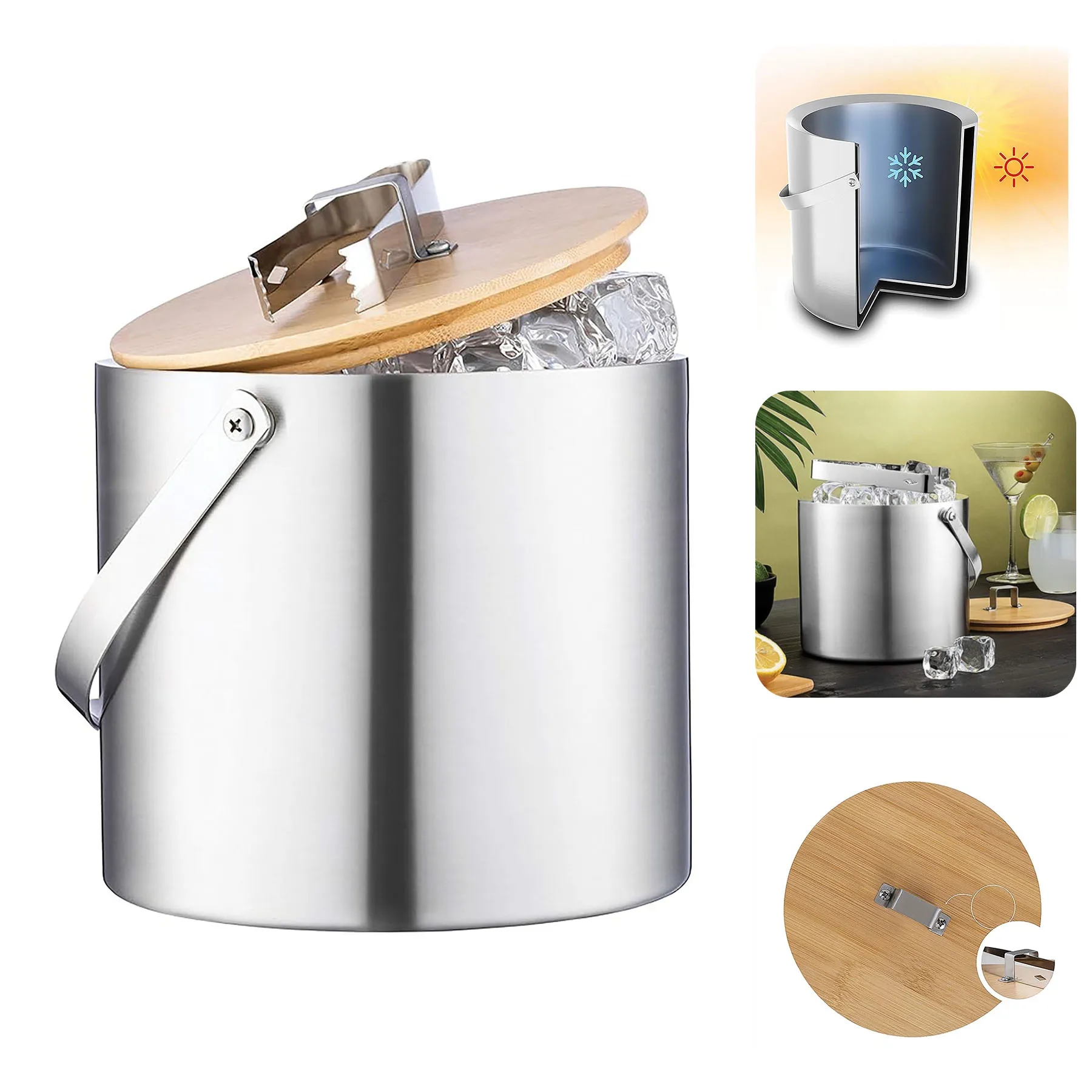Stainless Steel Insulated Ice Bucket 8