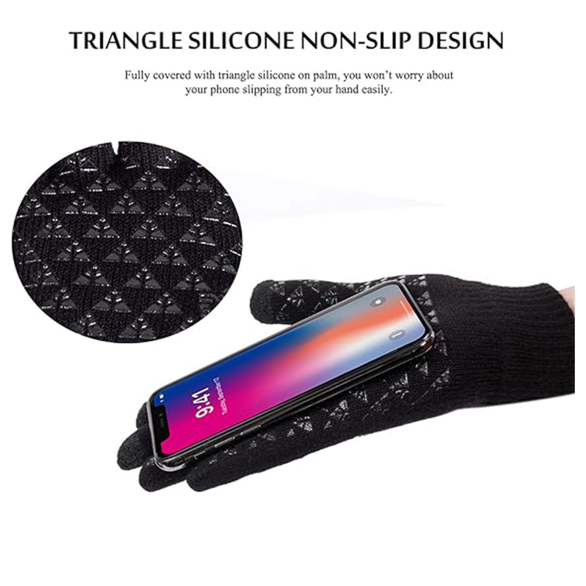 Acrylic Versatile Non-Slip Knitted Gloves For Cold Weather 5