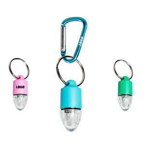 Bullet Shaped LED Safety Light For Pets Push Button Activation With Carabiner 21