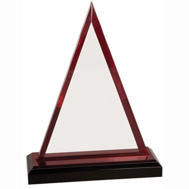 7" INCH RED TRIANGLE IMPRESS ACRYLIC TROPHY 2
