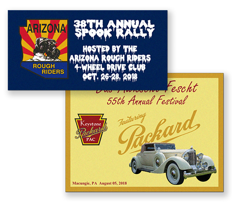 Full color metal dash plaques 3-6 sq" 3