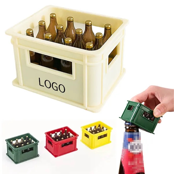 Wooden Beverage Crate Bottle Opener with Magnetic Shape 4
