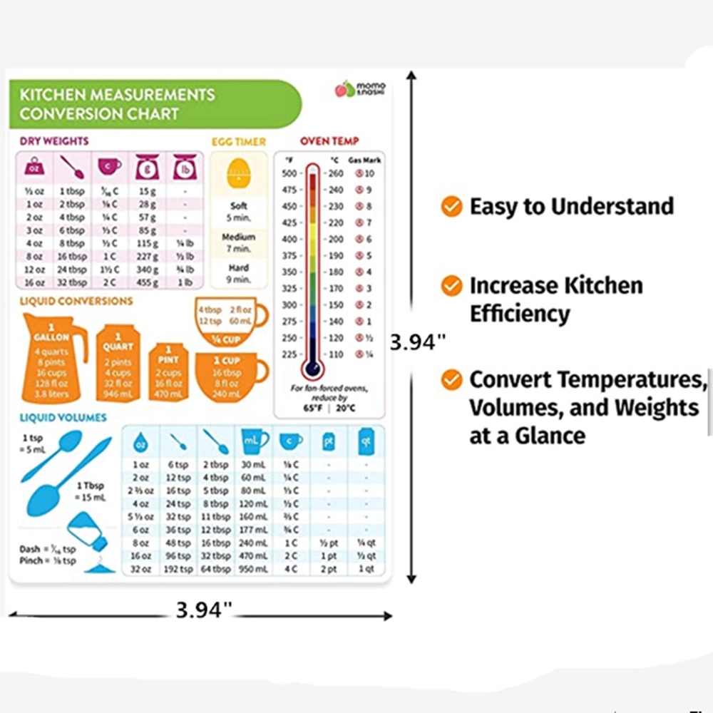 Kitchen Conversion Chart Magnet Refrigerator Magnet 6
