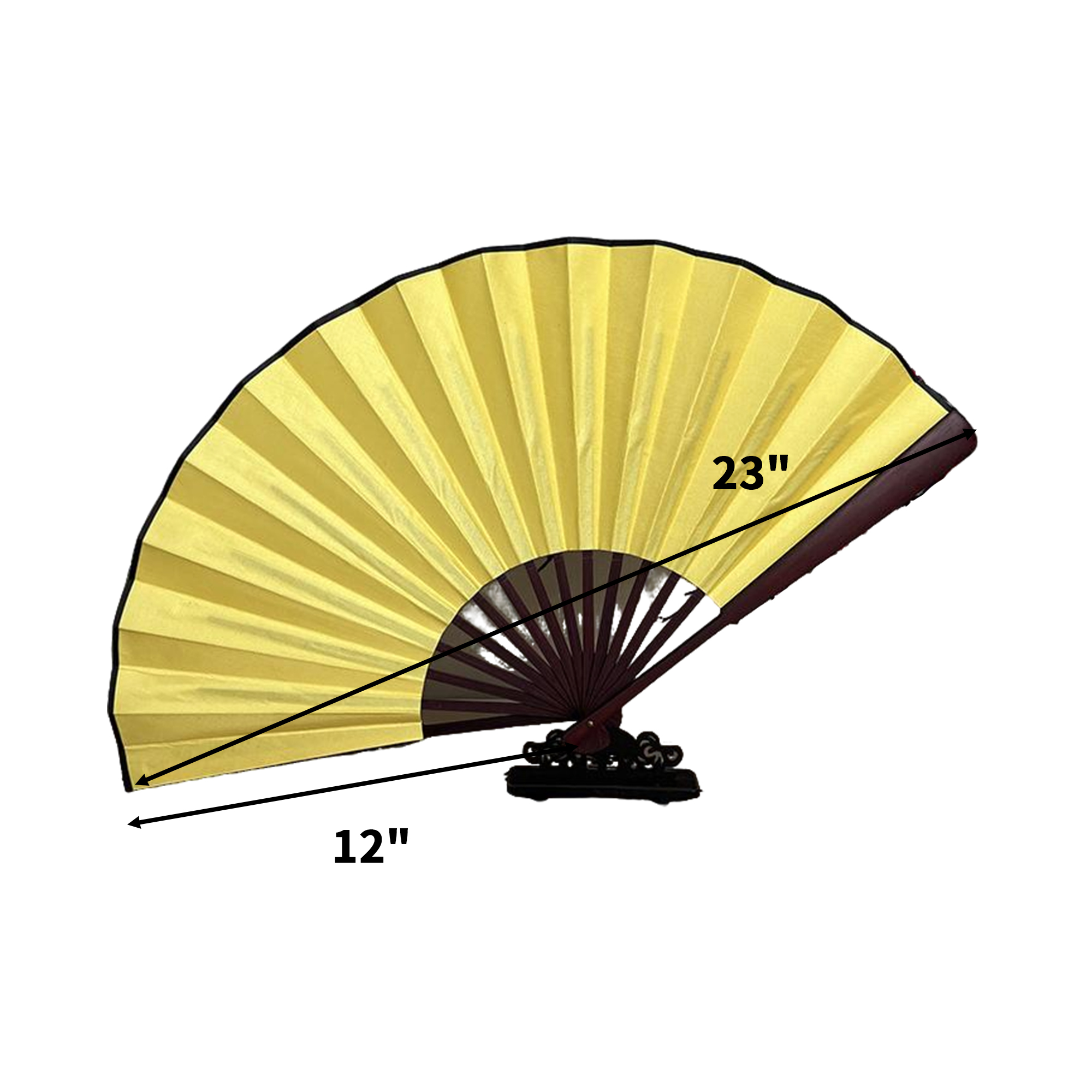 Bamboo Cloth Folding Hand Fan 23" Width Two Side Print 4