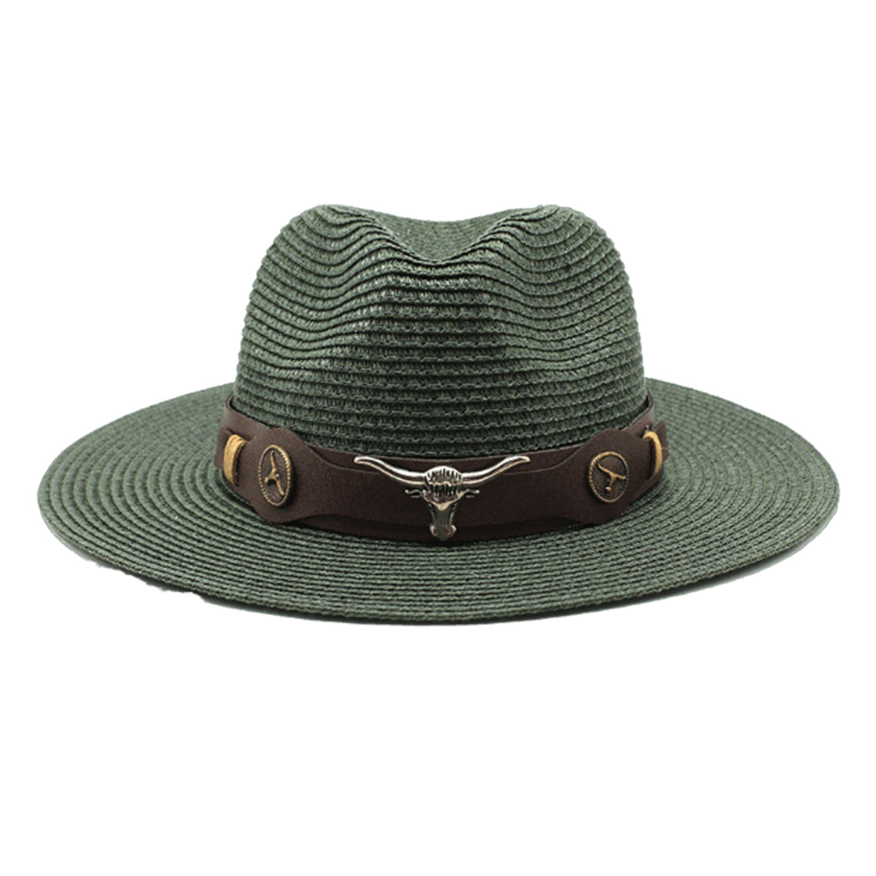 Men'S Jazz Summer Beach Sun Protective Straw Hat 3