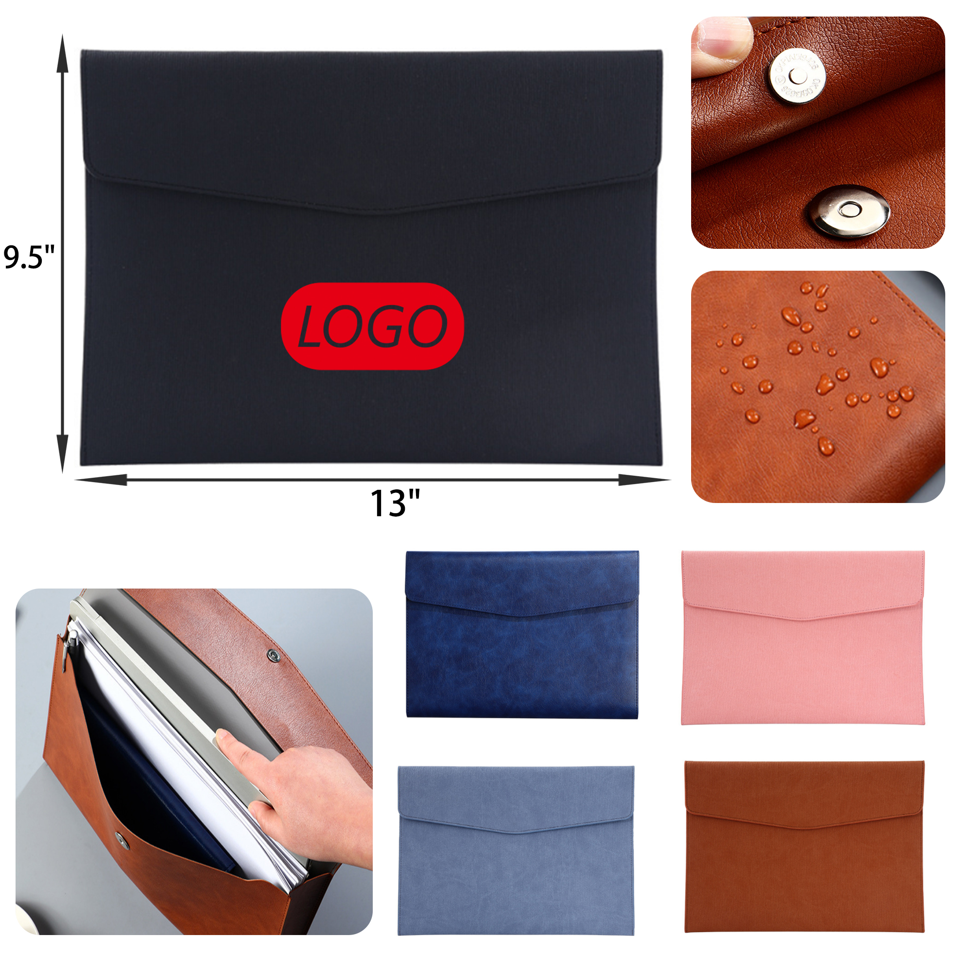 Stylish A4 Leather Business Folder Document Bag 6
