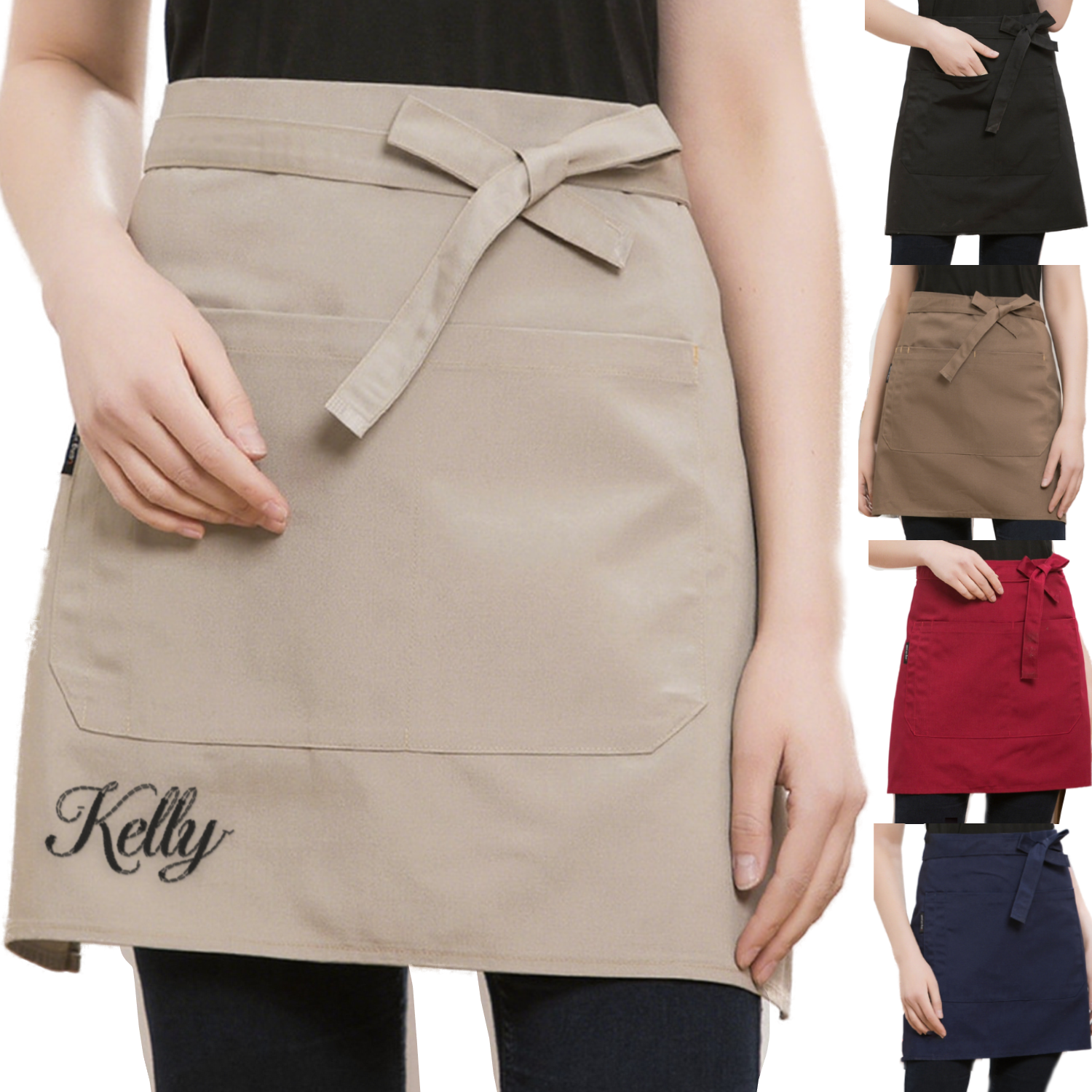 Waterproof Server Half Waist Apron w/ Pocket 2