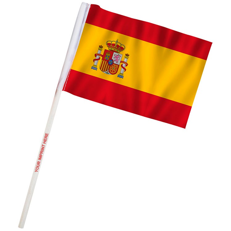 4" x 6" Spain Imprinted Staff Polyester Stick Flags 2